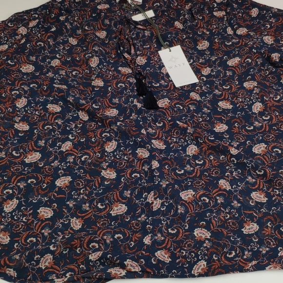 WAYF Long Sleeve Tied Keyhole Top NWT - Picture 5 of 8